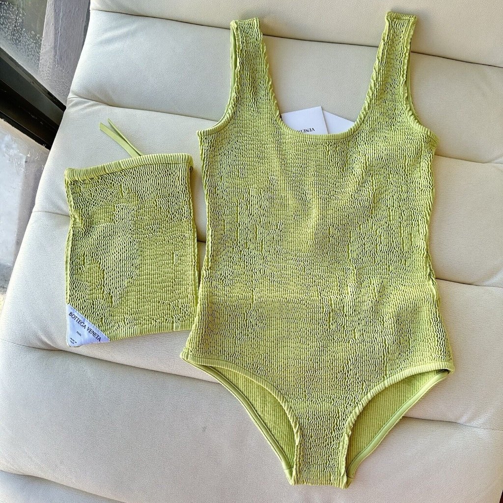 Nwt Bottega Veneta One Piece Scoopneck Swimsuit Seagrass Green Sz 38 Xs